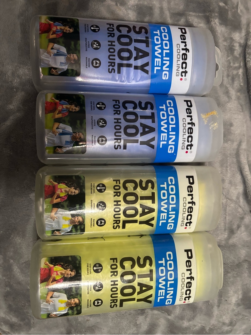 Perfect Cooling Stay Cool Cooling Towels - Blue & Yellow